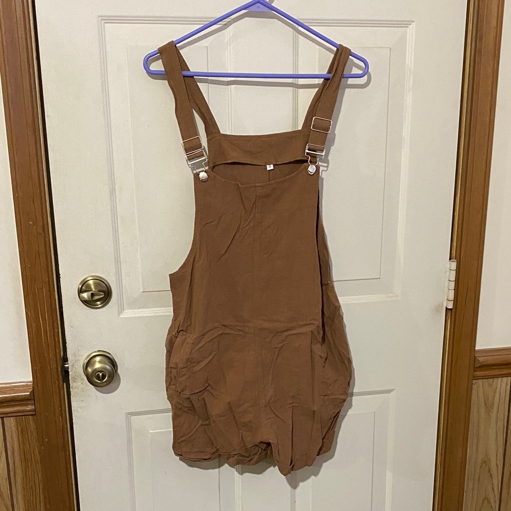 Brown Shorts Overalls - Small